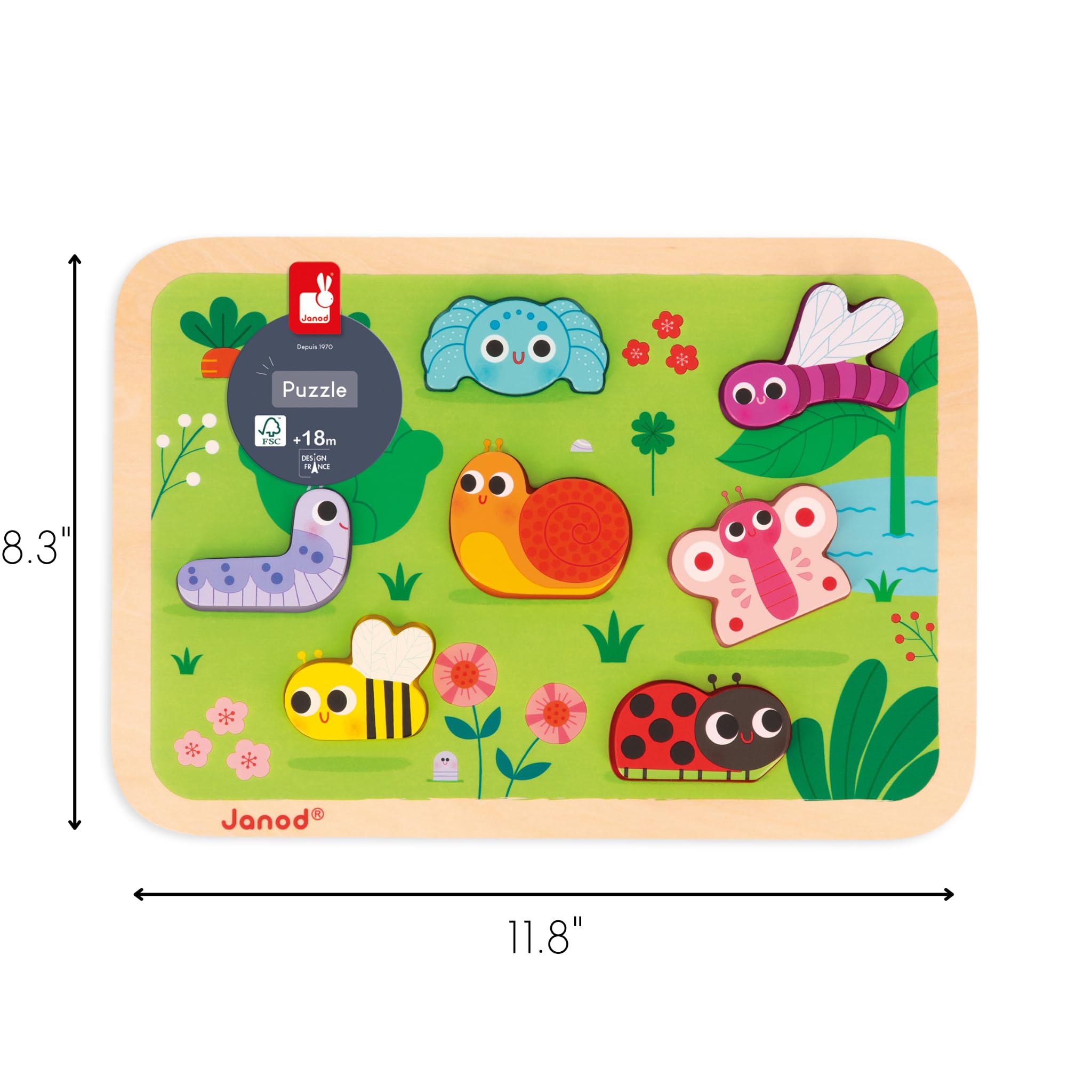 Amazon.com: Janod - Garden Chunky Puzzle 7 Pieces - Toddler